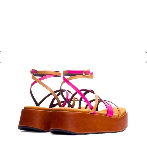 Rag & Bone Logan Platform sandal!   Size 9. Tan and Fuchia. NEW-Never been worn! - Picture 7 of 12